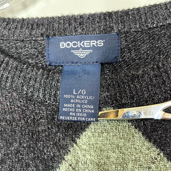 Dockers | Argyle Sweater - Gray and Green/Tan - Picture 6 of 8
